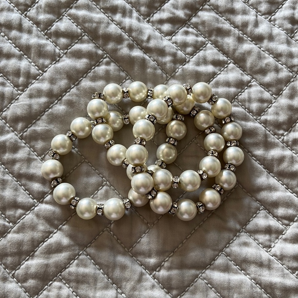 Pearl and Rhinestone Bracelets